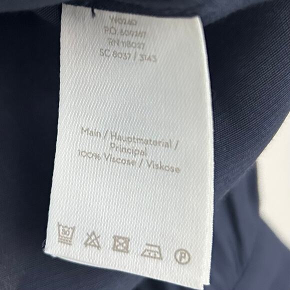 Boden Imi Jersey Trim Top long sleeve lace detail pleated boho bohemian navy 8 - Picture 9 of 11